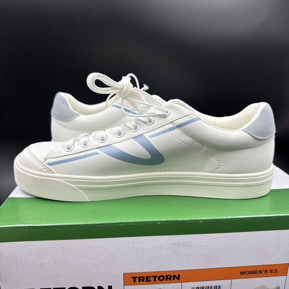 Tretorn “Serve” Women’s White/Blue 8.5 Memory Foam Footbed Sneaker Shoes NEW - Picture 12 of 16